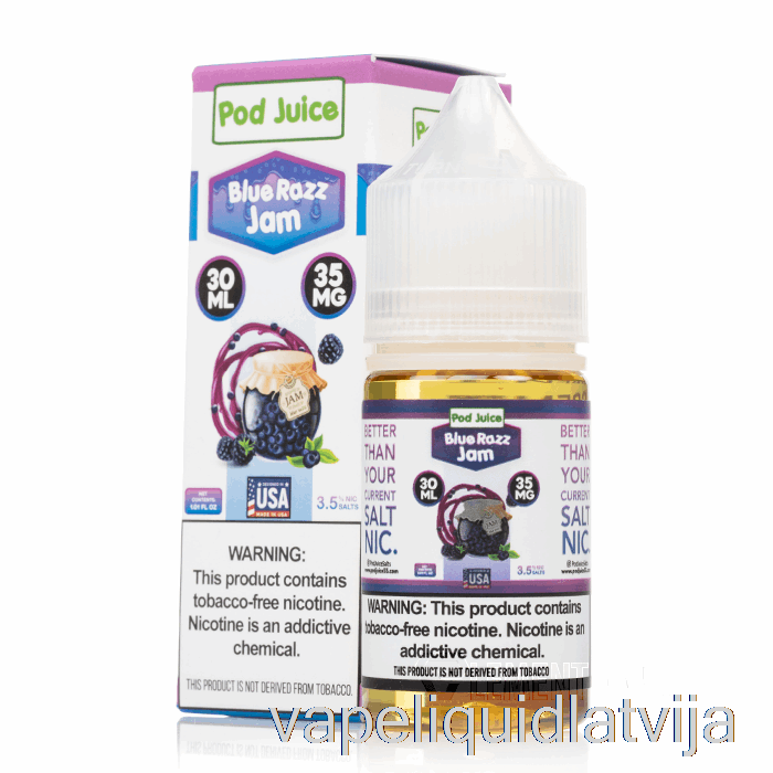 Blue Razz Ievārījums - Pāksts Sula - 30ml 20mg Vape šķidrums